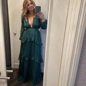 Forest Green Maxi Cut Out Dress